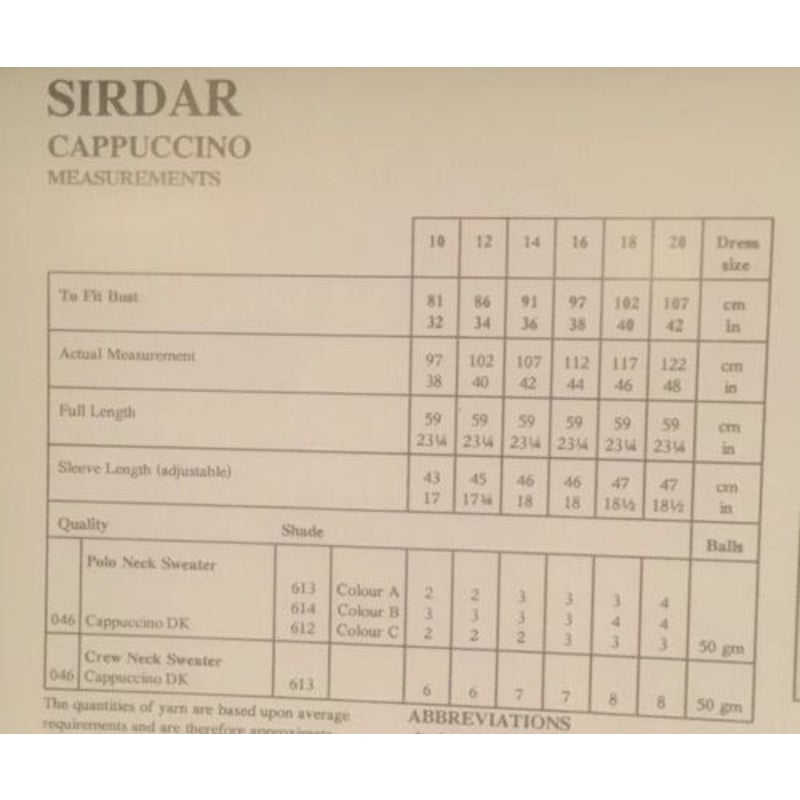 New Sirdar 5490 Cappuccino Double Knitting DK Pullover Sweater Pattern