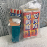 Vintage 1998 Uncle Sam USA Patriotic Hat PEZ 2 Candy Keychain Original Package