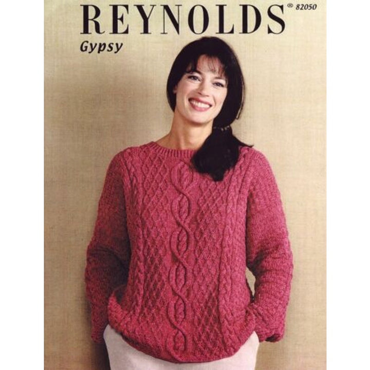 New Norah Gaughn for Reynolds Gypsy Aran Pullover 82050 Knitting Pattern