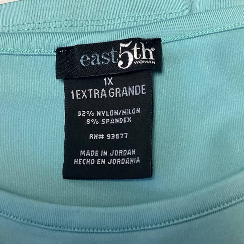 East 5th Woman Plus 1X Nylon Blend Short Sleeve Super Soft Crew Neck Tee Shirt