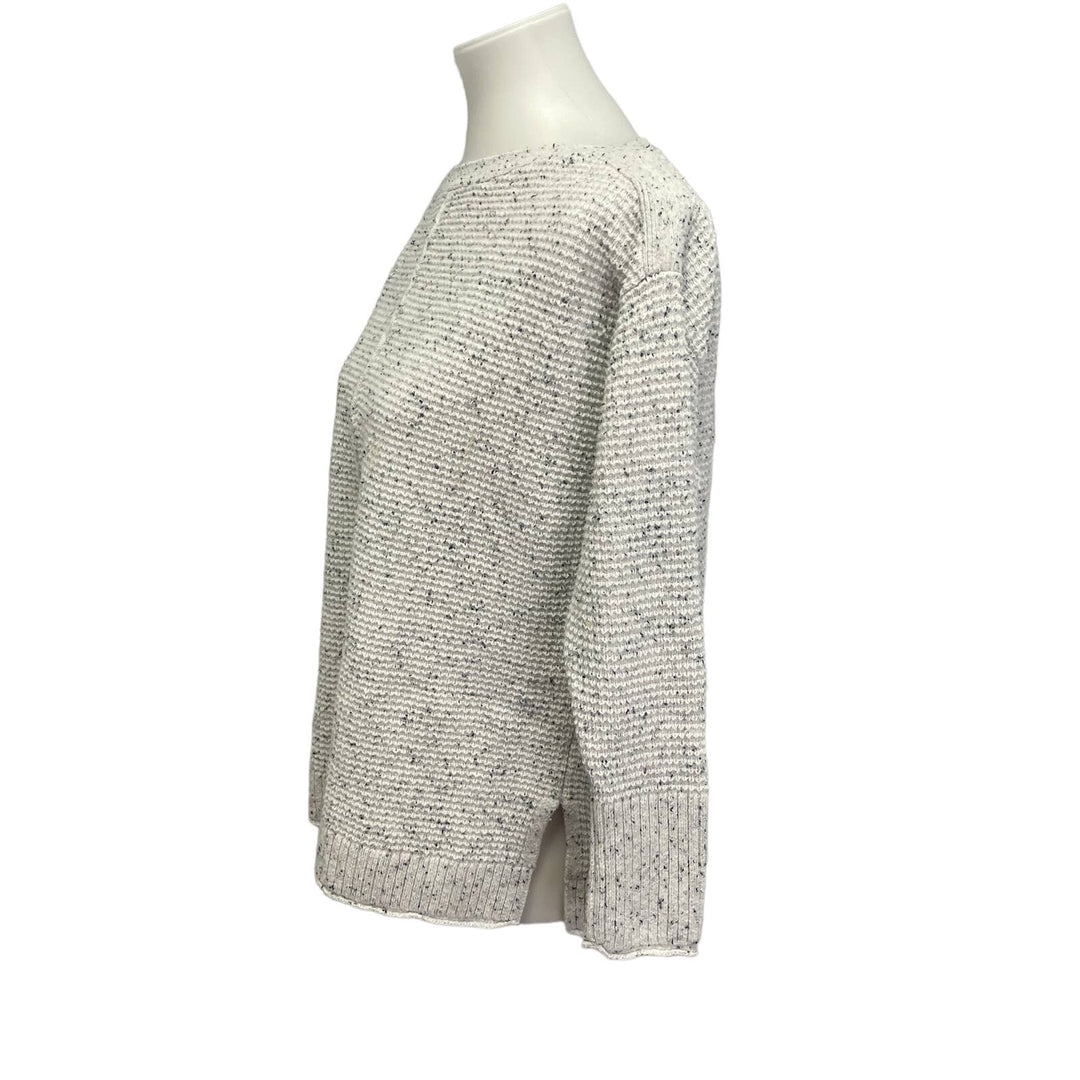 Talbots Womens Medium Long Sleeve Boat Neck Black Confetti Pullover Sweater