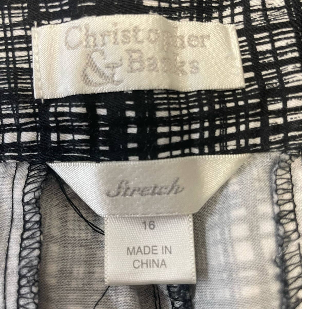 Christopher &amp; Banks Womens Size 16 Stretch Cotton Skimmer Plaid Shorts