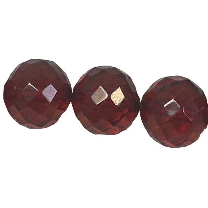 Strand of 24 Vintage Ruby Red Shiny Round Beads Beaded Jewelry Craft Supply