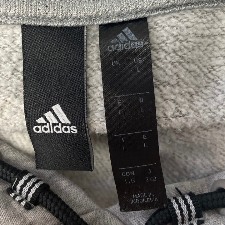 Adidas Mens Large Long Sleeve Striped PolyCotton Pulllover Sweatshirt Hoodie