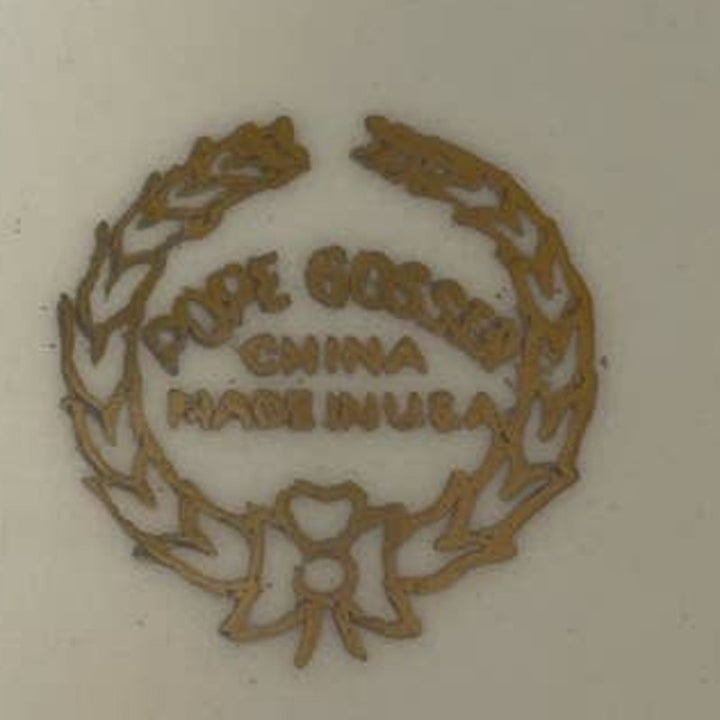 Vintage Pope Gosser China Made in USA American Ivy Leaf Gold Oval Serving Bowl