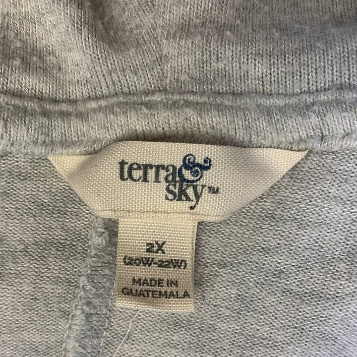Terra &amp; Sky 2X Cowl Neck Batwing Rayon Blend Closed Sides Throw It On Poncho