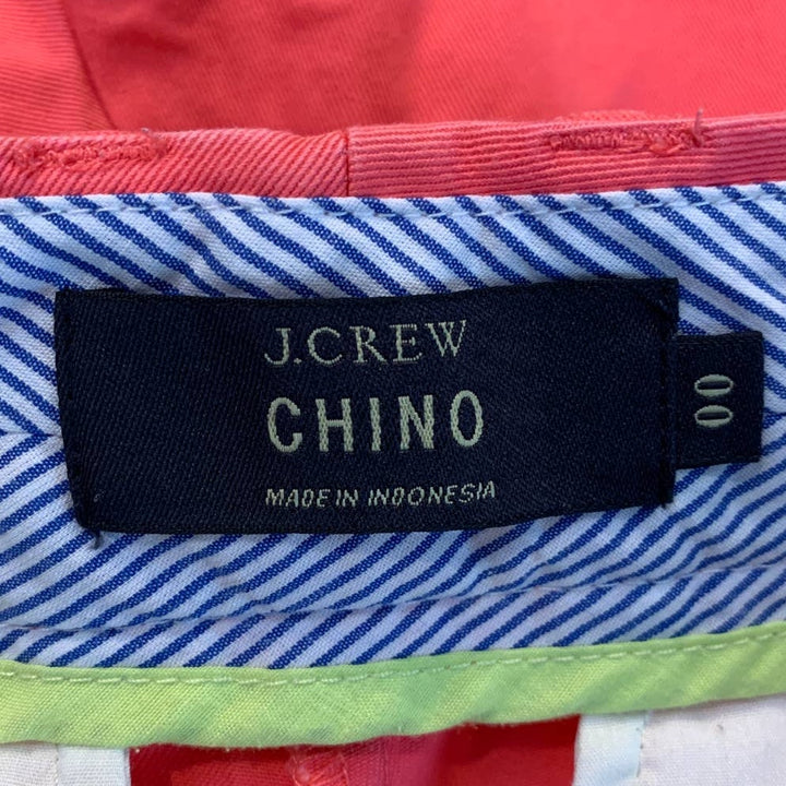 J Crew Size 00 Coral Pink 100% Cotton Chino Short Shorts w Back Pockets
