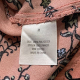 Aine Be Womens Medium Ruffled Cold Shoulder Floral Boho Polyester Blouse Top