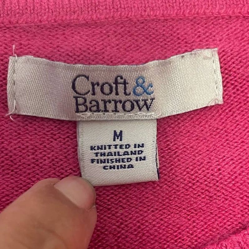 Croft &amp; Barrow Womens Medium Long Sleeve Acrylic Crew Neck Pullover Sweater