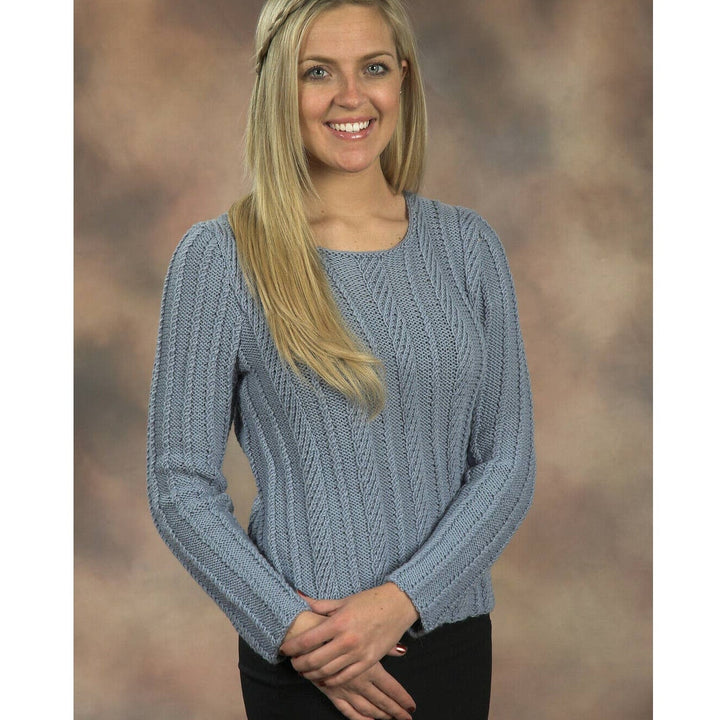 New Plymouth Yarn Co 2088 Merino Spiral Rib Pullover Sweater Knitting Pattern