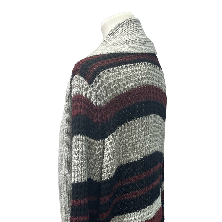 Bobbie Brooks 1X Long Sleeve Striped 100% Acrylic Long Open Cardigan Sweater