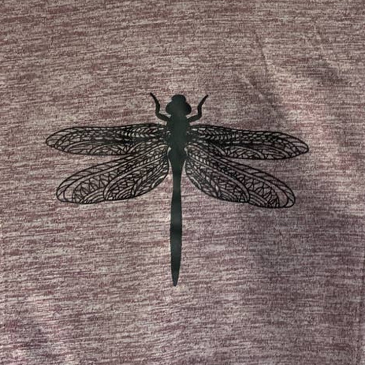 Hand Printed Upcycled Girls Large Dragonfly Full Zip Hoodie Sweatshirt Jacket