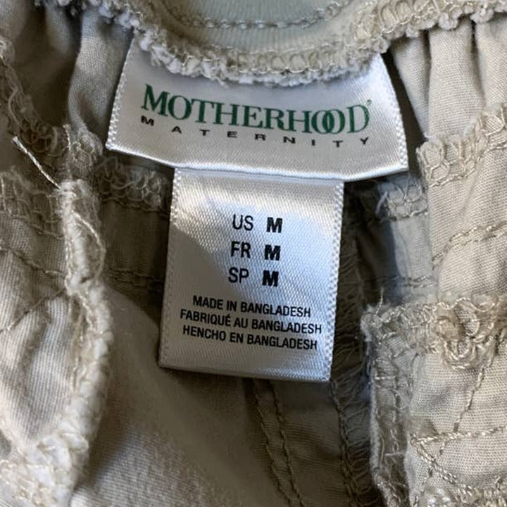 Motherhood Maternity Medium Secret Fit Belly Stretch Panel Tan Long Khaki Pants