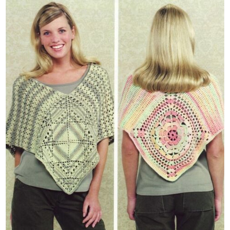 New Barbara Khouri Susan Mill Reynolds Santana 82318 Poncho Knit Crochet Pattern