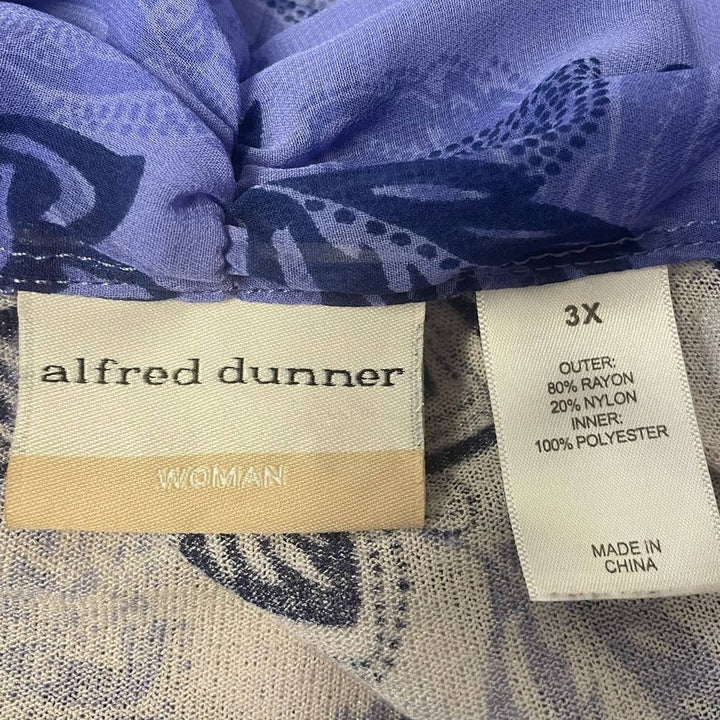 Alfred Dunner Womens 3X Long Sleeve Sheer Open Front Floral Cardigan Coverup