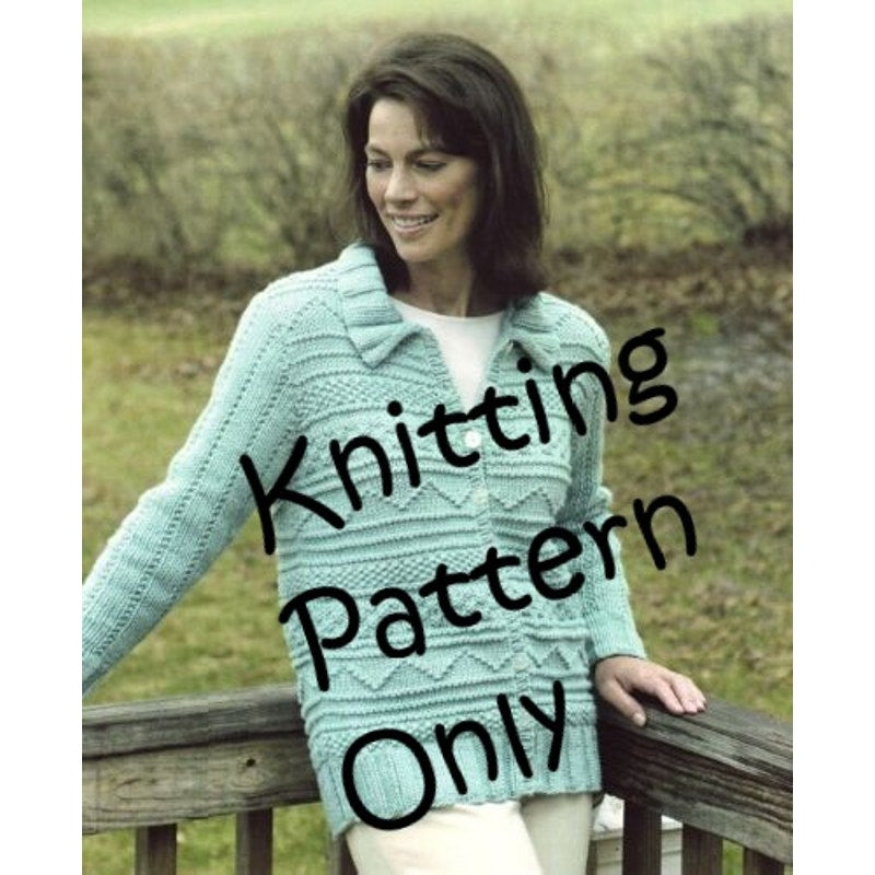 New 2004 Deborah Newton Reynold Rapture Guernsey Cardigan 82267 Knitting Pattern