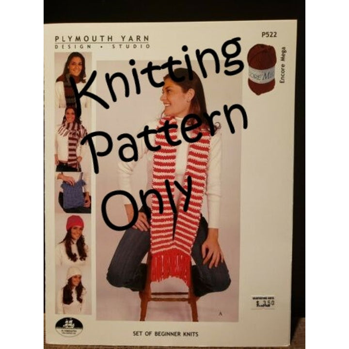 New Plymouth Yarn P522 Encore Mega Set of Beginner Knits Knitting Pattern