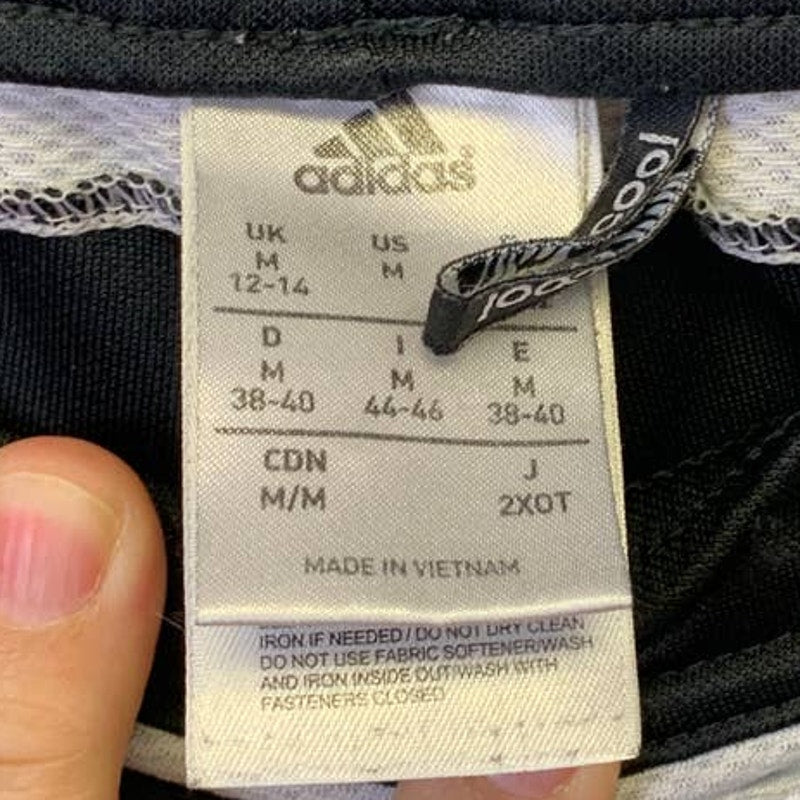 Adidas Womens Medium Black w White Stripe Athletic Fit Pants Ankle Zippers