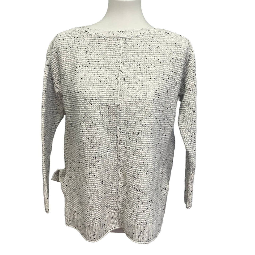 Talbots Womens Medium Long Sleeve Boat Neck Black Confetti Pullover Sweater