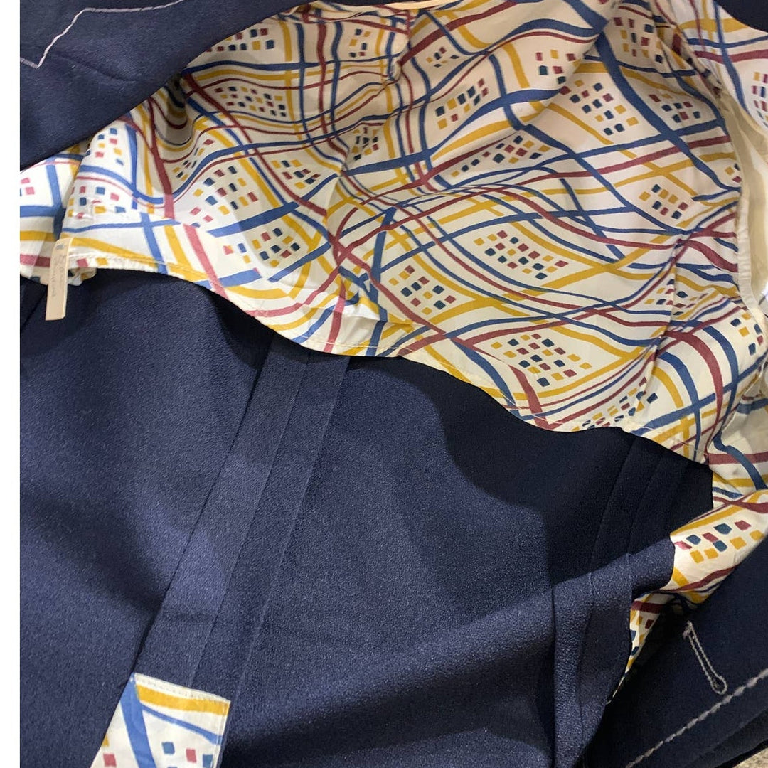 Rough Cut Custom Made Ratner Clothes Mens Navy Blue Jacket No Buttons or Sleeves