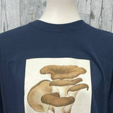 Hand Printed Upcycled XL Pleurotus Spodoleucus Oyster Mushroom Short Sleeve Tee