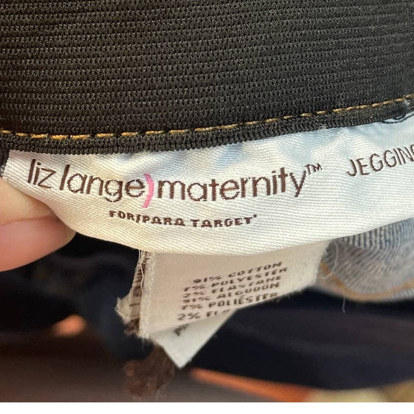 Liz Lange Maternity Size XL Side &amp; Back Elastic Stretch Cotton Denim Blue Jeans