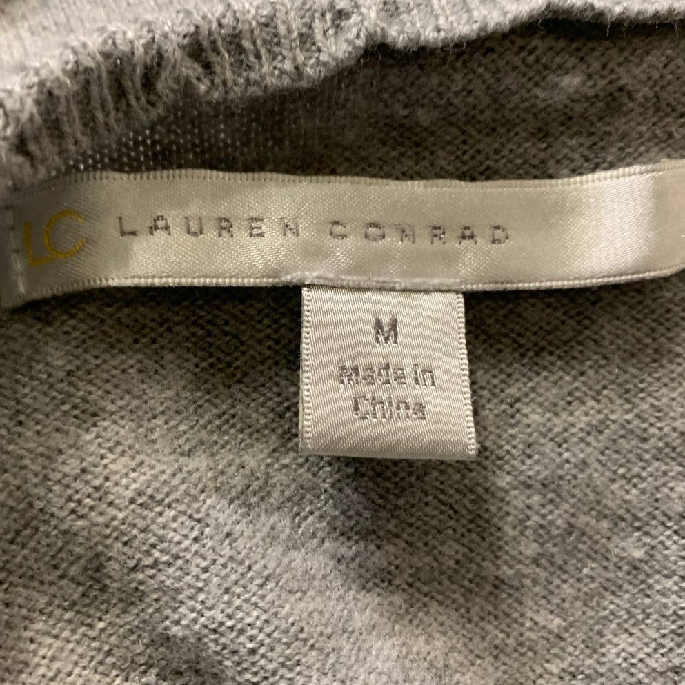 Lauren Conrad Womens Medium Cotton Blend VNeck Long Sleeve Ruffled Sweater Dress