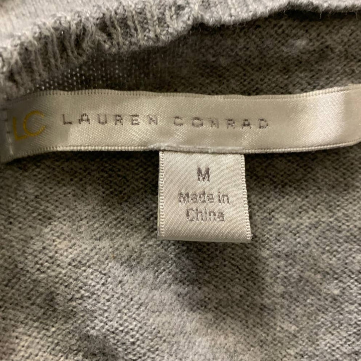 Lauren Conrad Womens Medium Cotton Blend VNeck Long Sleeve Ruffled Sweater Dress
