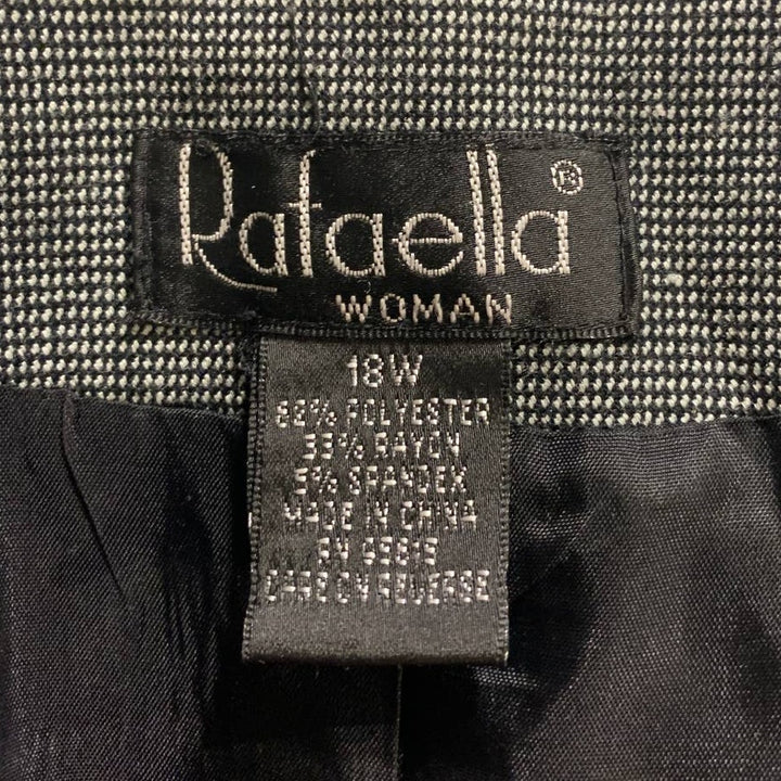Rafaella Woman 18W Two Button Gray Polyester Blend Career Blazer Suit Jacket
