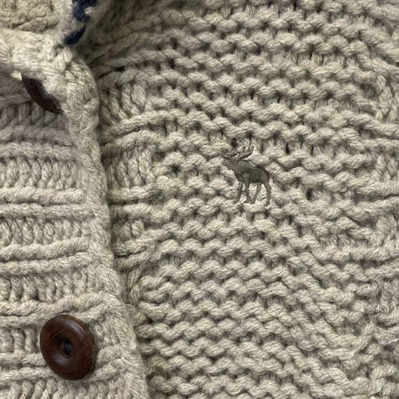 Abercrombie &amp; Fitch Small 100% Wool Button Up Sleeveless Mock Hoodie Sweater