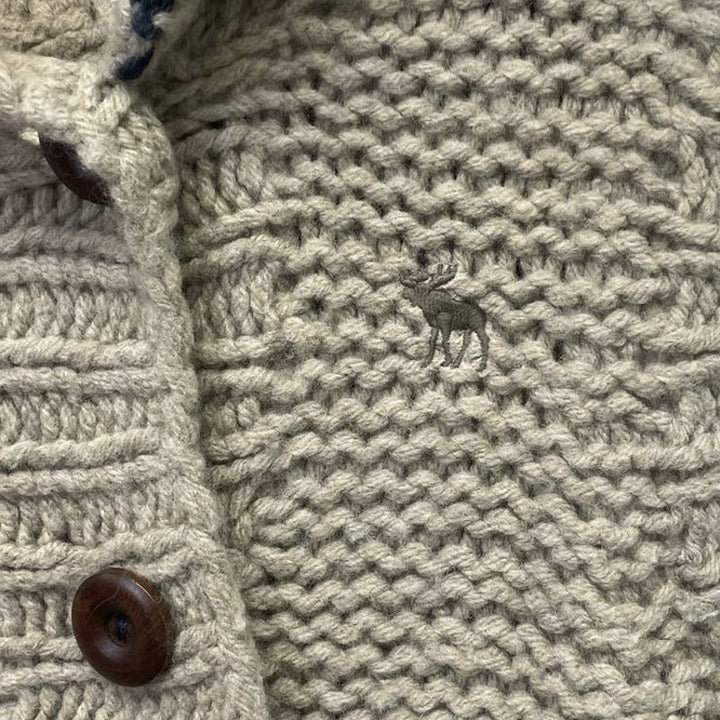 Abercrombie &amp; Fitch Small 100% Wool Button Up Sleeveless Mock Hoodie Sweater