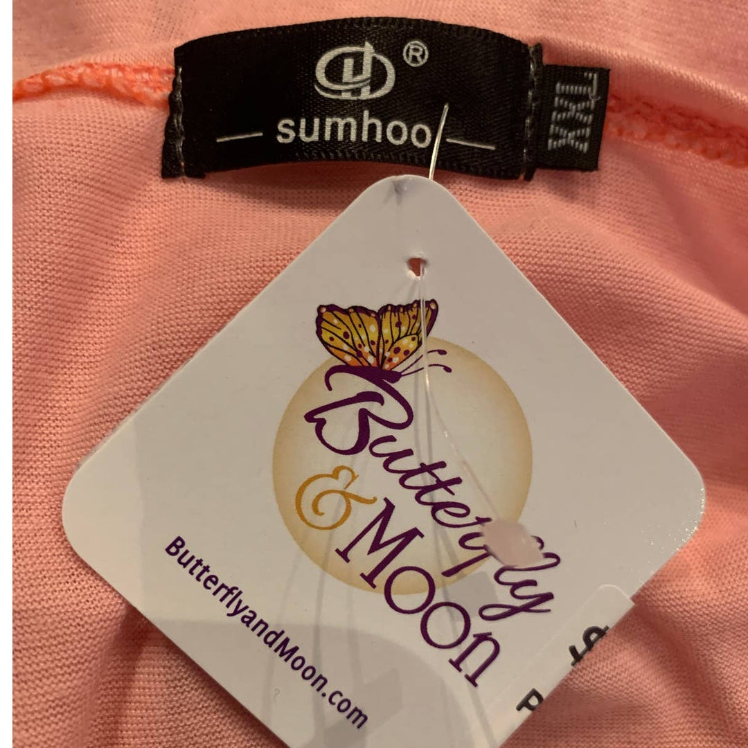 NWT Sumhoo XXL Pretty Pale Pink Lightweight Long Sleeve Neckline Zipper Top
