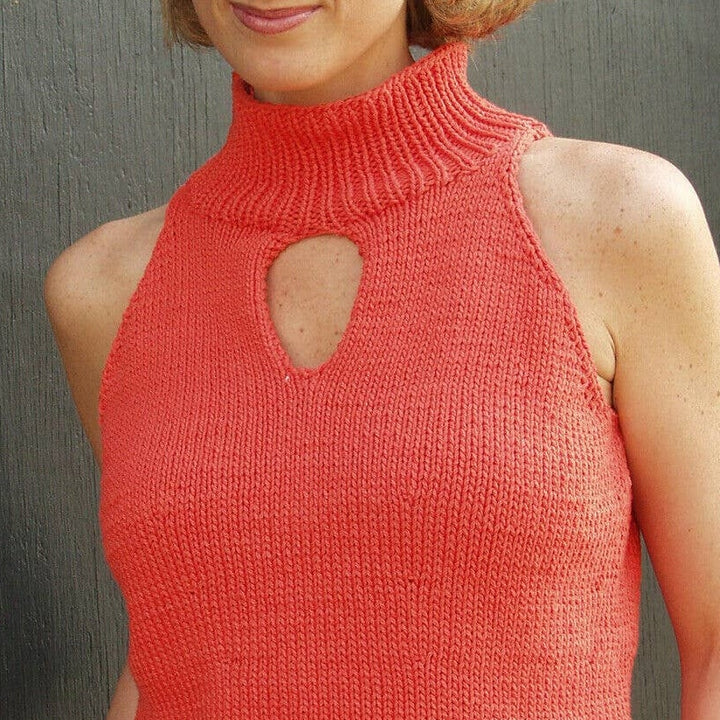 NWT Plymouth Yarn C144 Fantasy Naturale Keyhole Shell Sweater Knitting Pattern