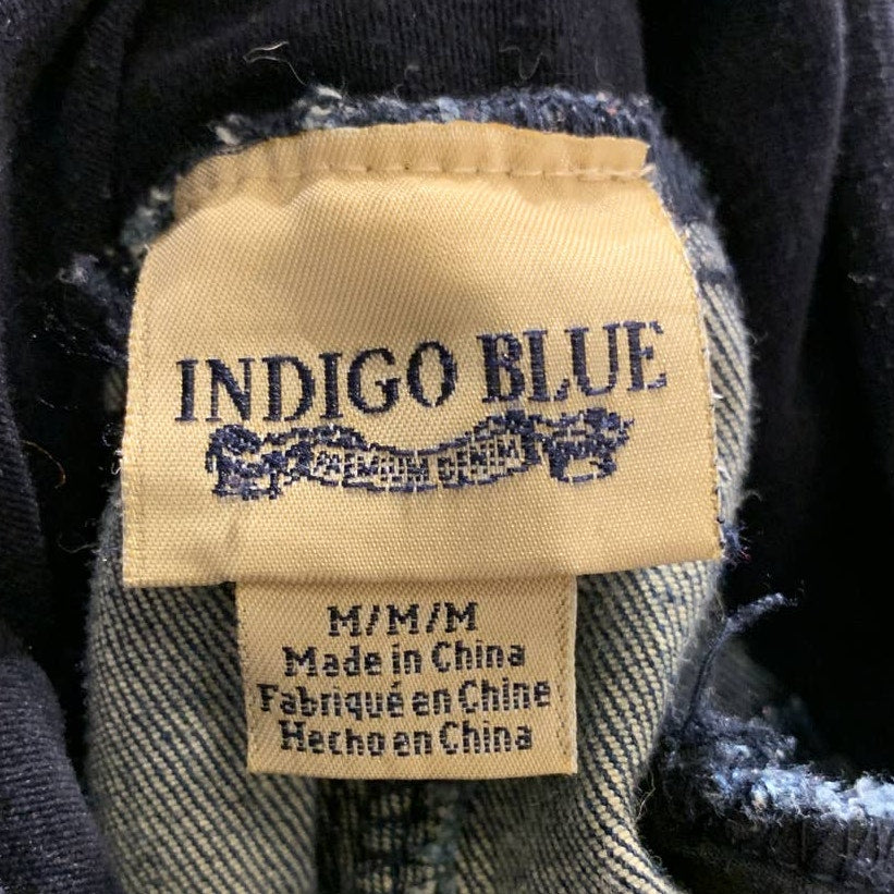 Indigo Blue Medium Maternity Stretch Panel Cotton Blend Denim Tapered Jeans