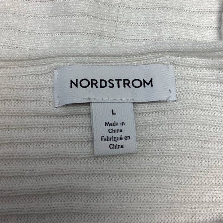 Nordstrom Large Long Sleeve Ribbed Crew Neck Organic Cotton Ecovero Sweater Top