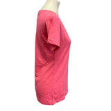 New Hand Printed Womens Small Vintage Book Page Red Rose Flower V-Neck Tee Top