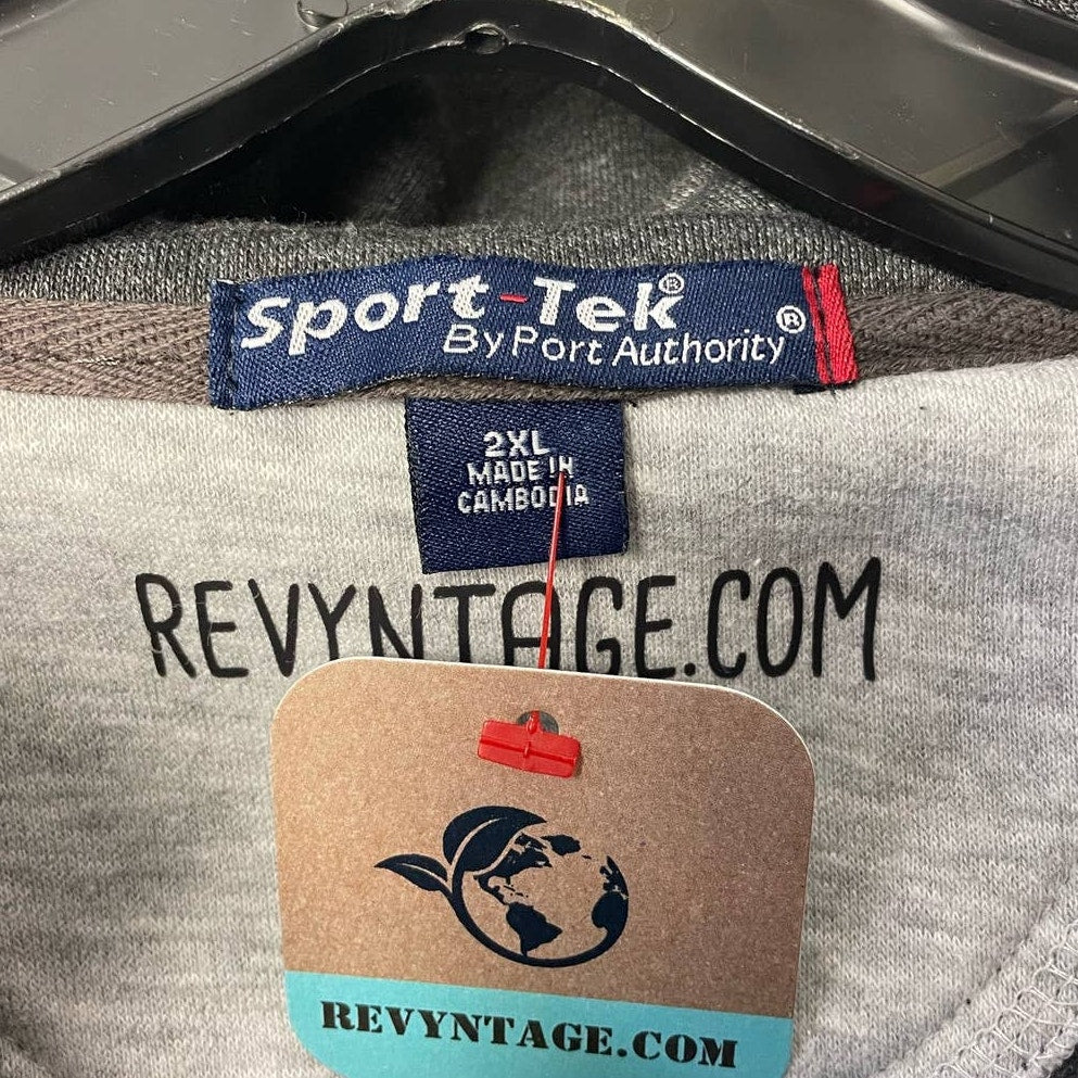 Hand Printed Upcycled Mens 2XL Blue Jay Bird Soft 1/4 Zip Pullover Sweatshirt