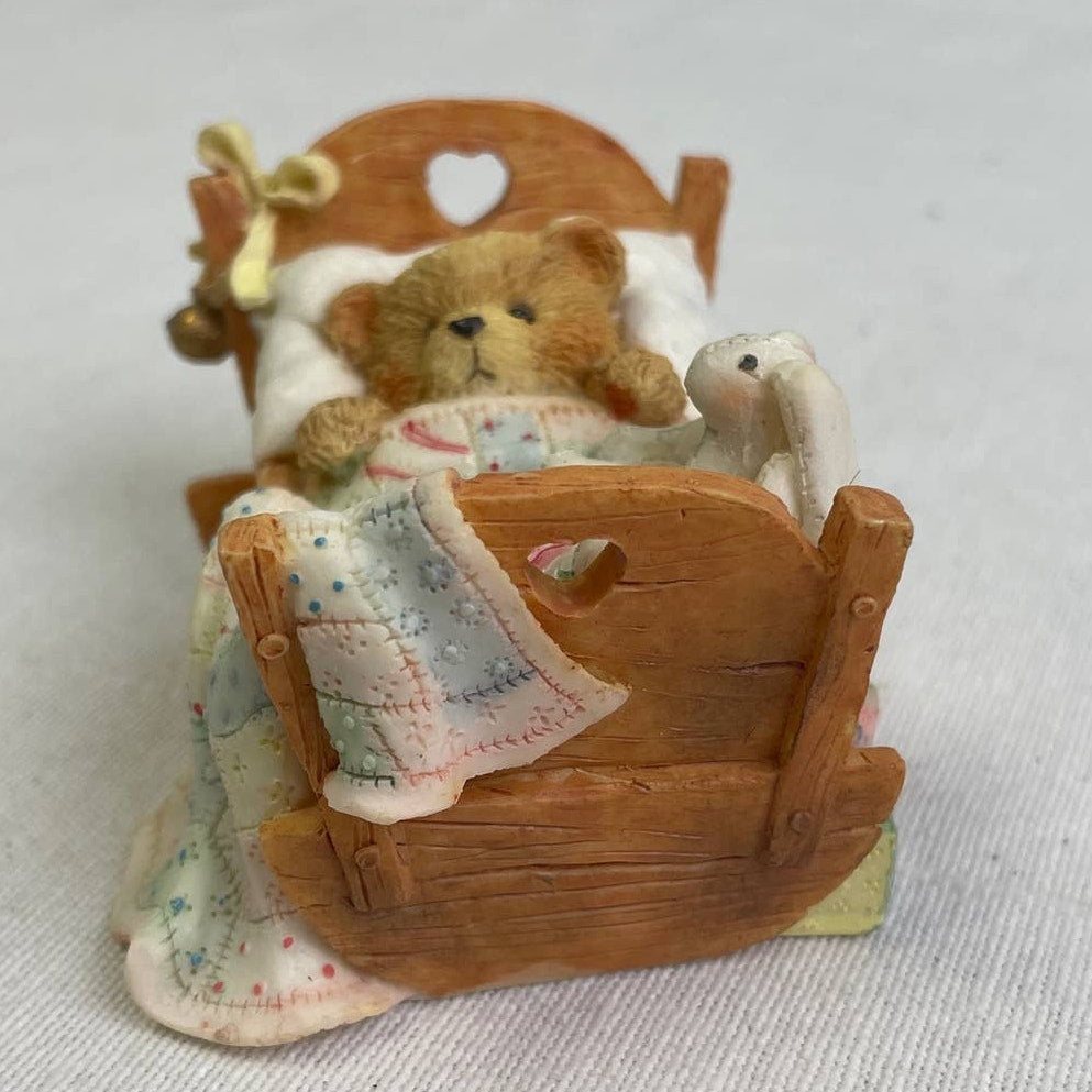 Vintage 1992 Cherished Teddies 911356 Baby Cradled With Love Bear Figurine