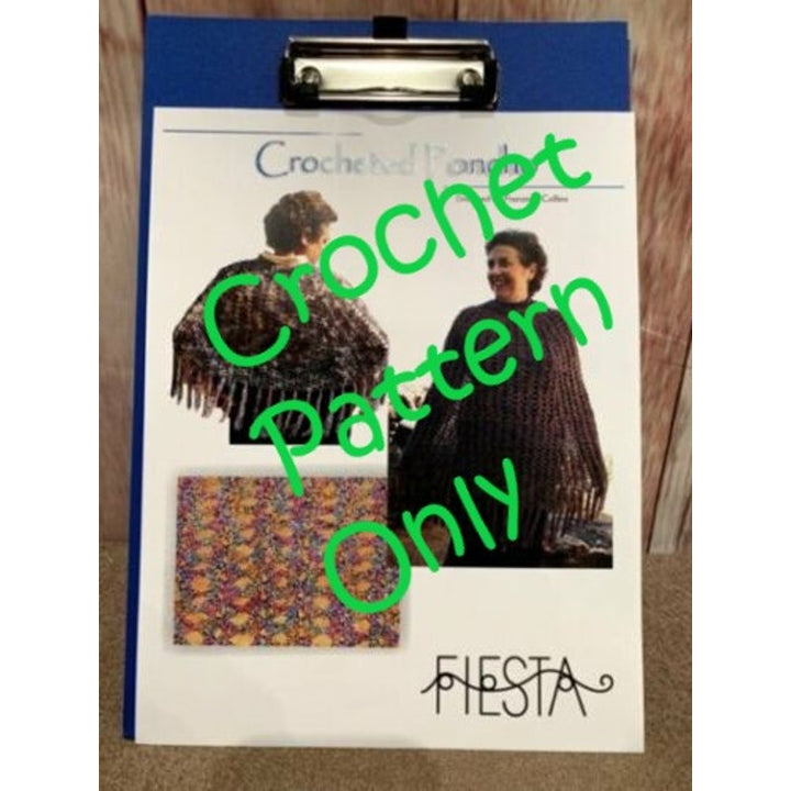 New Fiesta Yarns by Franziska Collins Rayon Boucle Fringe Poncho Crochet Pattern