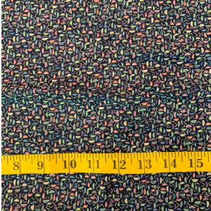 2 yds 100% Cotton Quilting Craft Fabric Navy Blue Purple Shapes Remnant