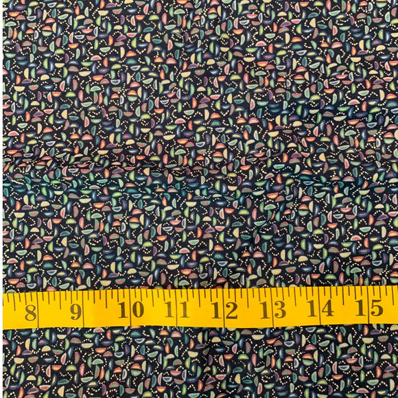 2 yds 100% Cotton Quilting Craft Fabric Navy Blue Purple Shapes Remnant