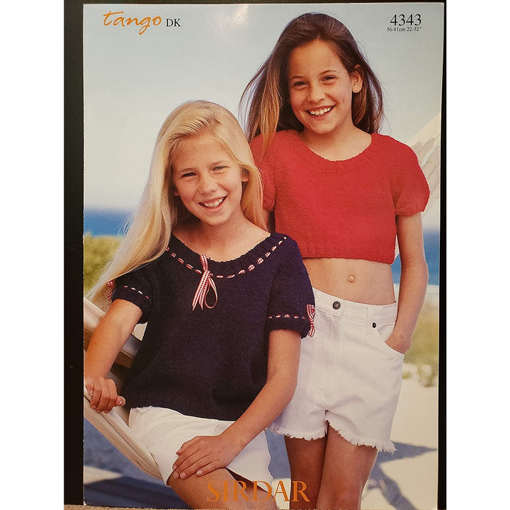 New Sirdar 4343 Tango Child Girls Short Sleeve Top Sweater Knitting Pattern