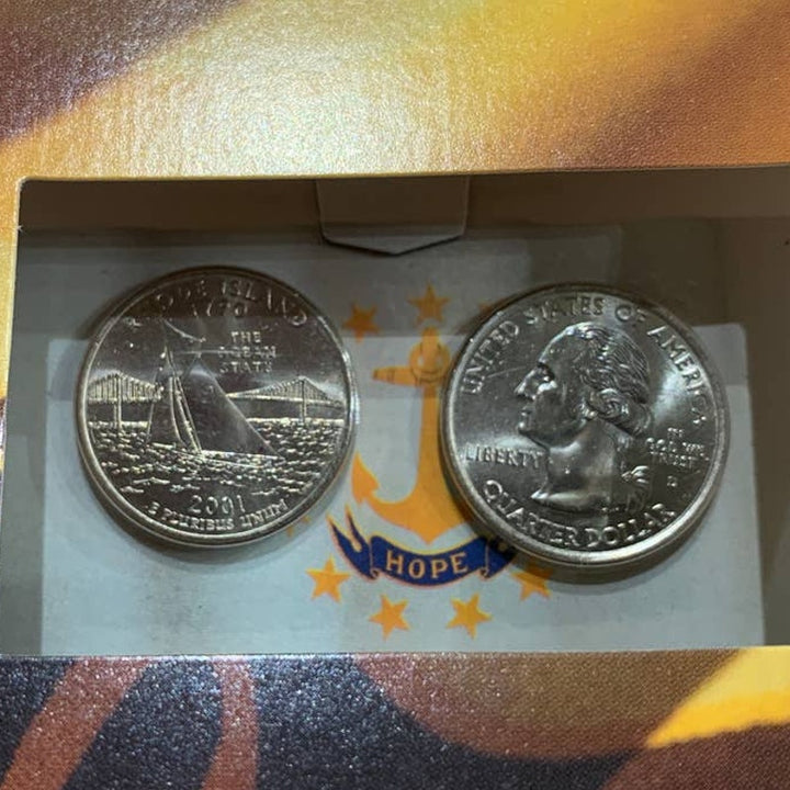 Sealed Rhode Island Quarter Dollar Numbered Coin Set 13 of 50