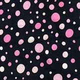 Handmade Black w Pink White Polka Dots 100% Cotton Fabric Window Valance