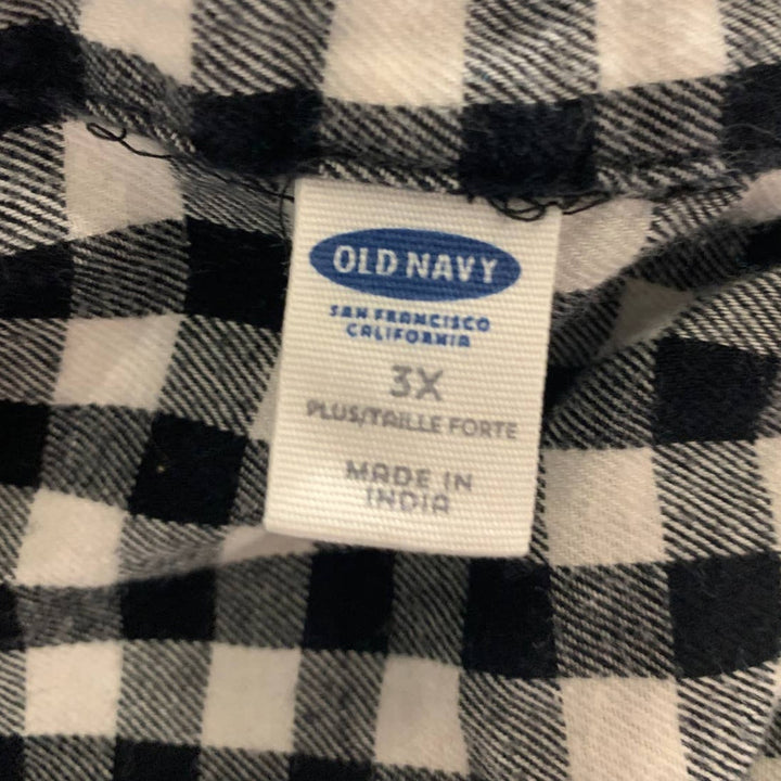 Old Navy Womens Plus Size 3X Half Button Front Plaid Long Sleeve Shirt