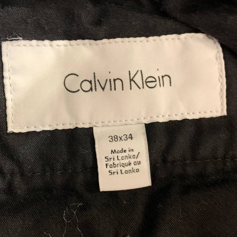 Calvin Klein Mens 38 X 34 100% Cotton Slate Gray Flat Front Casual Chino Pants