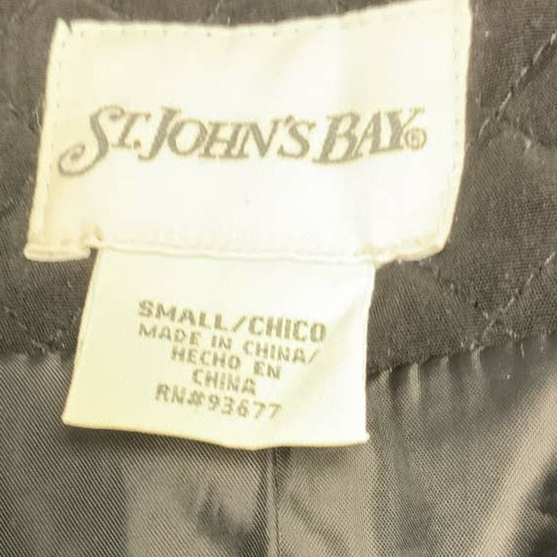 St Johns Bay Small Full Zip Quilted Polyester Blend Jacket w Zippers Pockets
