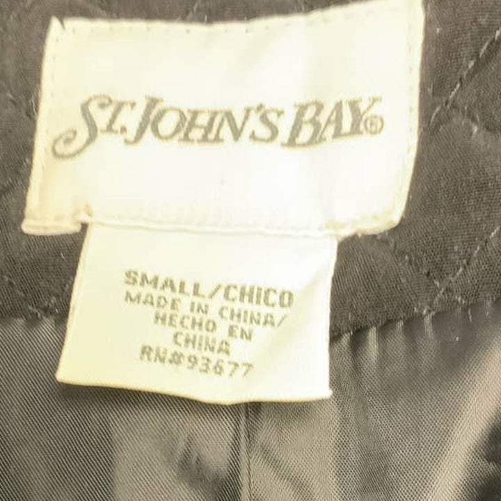 St Johns Bay Small Full Zip Quilted Polyester Blend Jacket w Zippers Pockets
