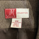 JM Collection Plus Size 18W Brown Two Button Career Polyester Suit Blazer Jacket