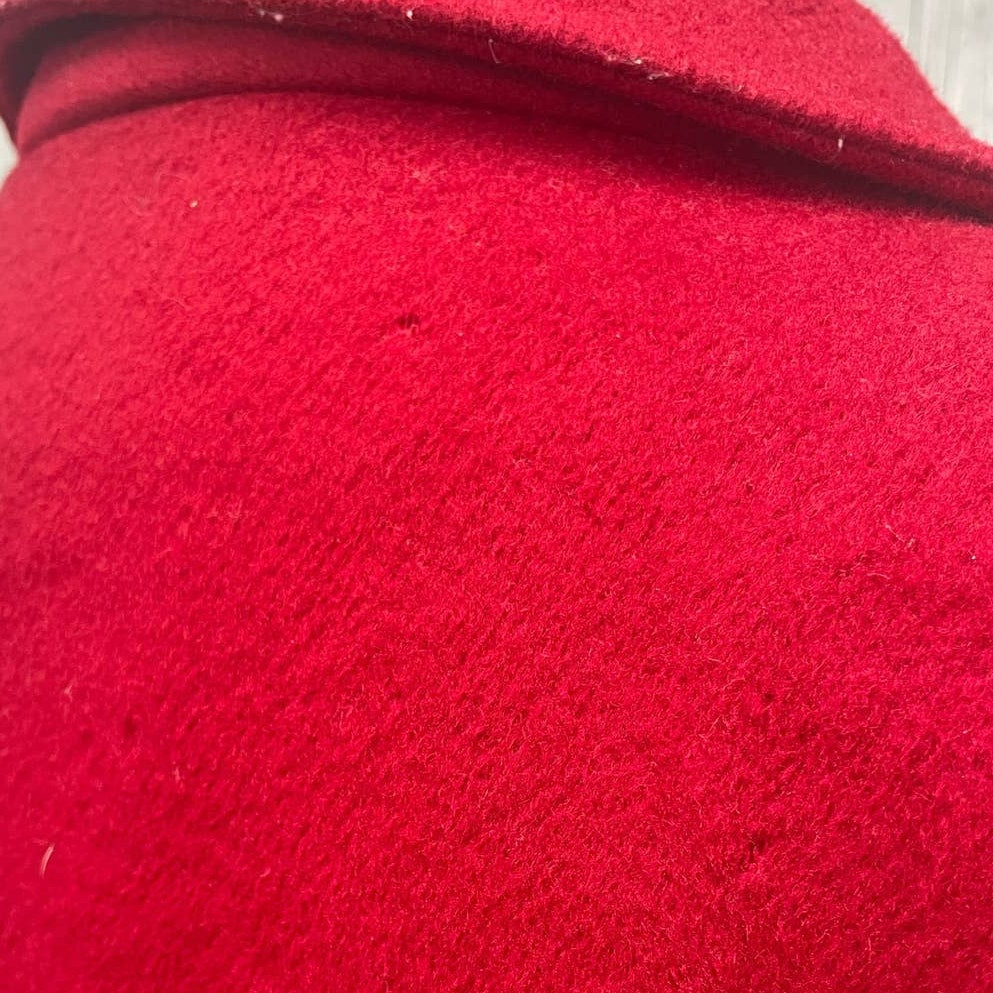 Clifford Michael Womens Size 14 Wool Blend Long Double Breasted Pea Coat Flaws